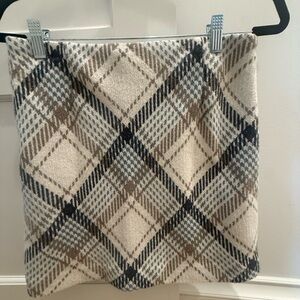 H&M Plaid Skirt in Cream and Brown